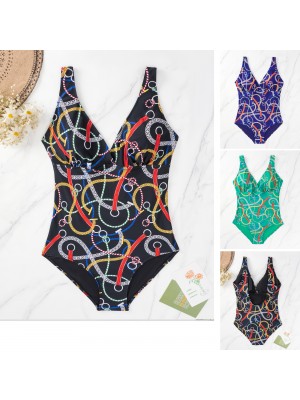 [DY8172] Maillot de bain une pièce à imprimé chaines multicolores