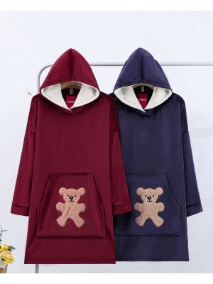 [F9001PYJ] PONCHOS PLAID POLAIRE À CAPUCHE