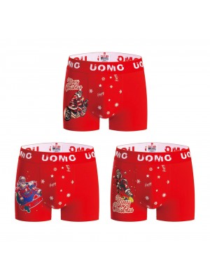 [2871] Boxers homme coton à divers motifs Noël