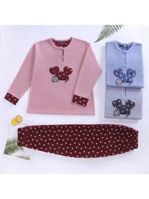 [F1393] Ensembles pyjama + pantalon coton polaire pour enfants